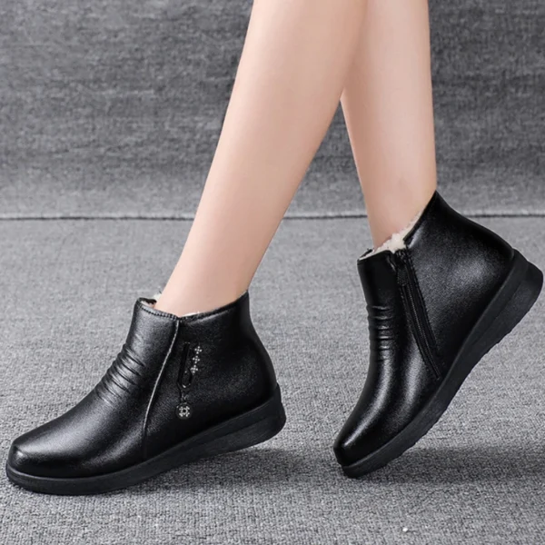 2025 Winter Women's Leather Boots – Warm, Waterproof, Plush, Non-Slip Ankle Snow Boots - Image 13