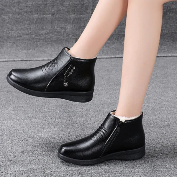 2025 Winter Women's Leather Boots – Warm, Waterproof, Plush, Non-Slip Ankle Snow Boots - Image 14