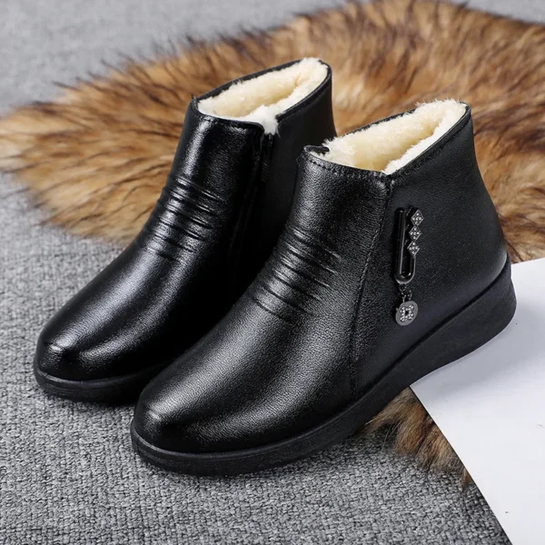 2025 Winter Women's Leather Boots – Warm, Waterproof, Plush, Non-Slip Ankle Snow Boots - Image 7